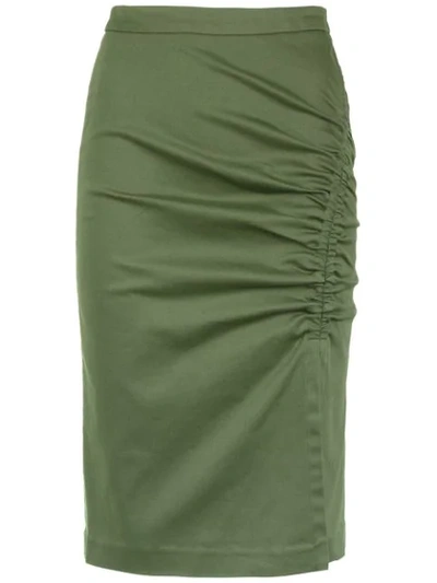 Isolda Heliconia Pencil Skirt In Green