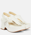 Loewe Women's Comfort Platform Slingback Sandals In White
