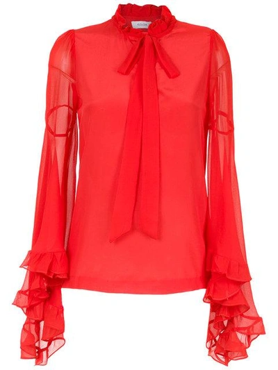 Isolda Lily Silk Blouse - Red