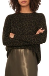 Vince Camuto Animal Print Sweater In Light Olive