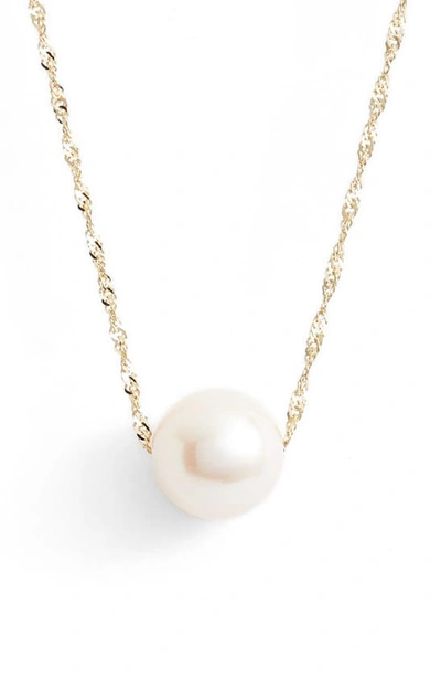 Poppy Finch Solitaire Cultured Pearl Pendant Necklace In 14kyg