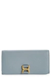Chloé Marcie Leather Long Wallet In Storm Blue