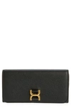 Chloé Marcie Leather Long Wallet In Black