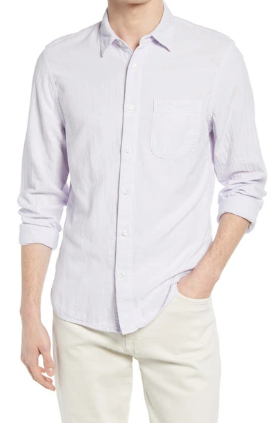 Hiroshi Kato Trim Fit Solid Button-up Shirt In Lavender