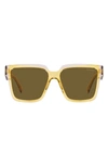 Prada 56mm Square Sunglasses In Ocher Crystal Grey