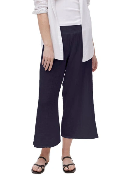 Michael Stars Medina Smocked Waist Wide Leg Pants In Admiral