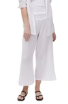 Michael Stars Medina Smocked Waist Wide Leg Pants In White