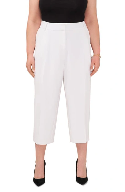 Halogen Pleated Crop Wide Leg Trousers In Bright White
