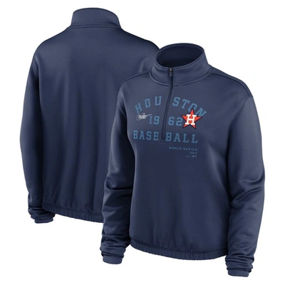 Nike Navy Houston Astros Rewind Splice Half-zip Sweatshirt