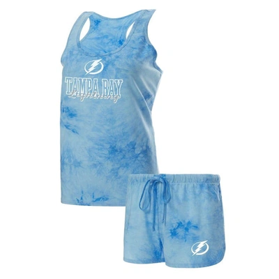 Concepts Sport Women's  Blue Tampa Bay Lightning Billboard Tank Top And Shorts Sleep Set