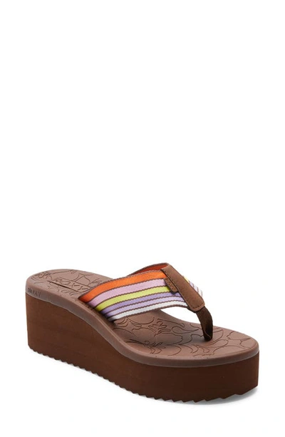 Roxy Surf Kind Kate Kallie Ii Platform Flip Flop In Ivory White