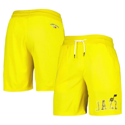 Tommy Jeans Yellow Utah Jazz Mike Mesh Basketball Shorts