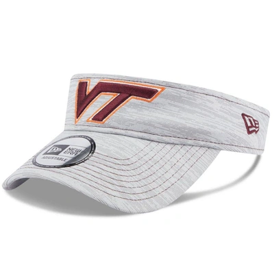 New Era Gray Virginia Tech Hokies Logo Adjustable Visor