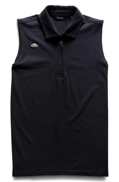 Radmor Olivia Sleeveless Stretch Cotton Polo In Blue Graphite