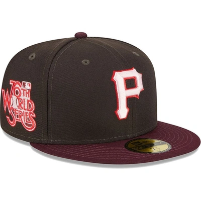New Era Men's  Brown, Maroon Pittsburgh Pirates Chocolate Strawberry 59fifty Fitted Hat In Brown,maroon