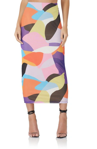 Afrm Abigal Print Maxi Skirt In Multi