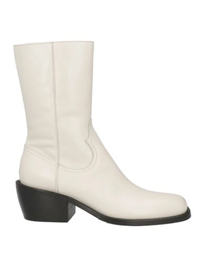 Dries Van Noten Off-white Zip Boots In 005 Ecru