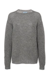 Prada Cashmere Crewneck Sweater In Gray