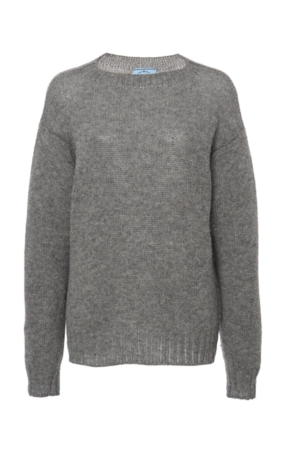 Prada Cashmere Crewneck Sweater In Gray