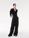 Another Tomorrow Pleated Trouser In Black