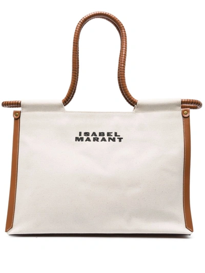 Isabel Marant Toledo Canvas Shopping Bag In Brown