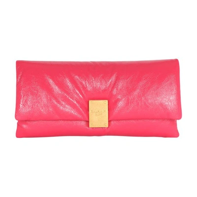 Balmain 1945 Soft Patent Leather Clutch Bag In Pink