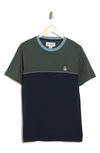 Original Penguin Colorblock Crew T-shirt In Deep Forest