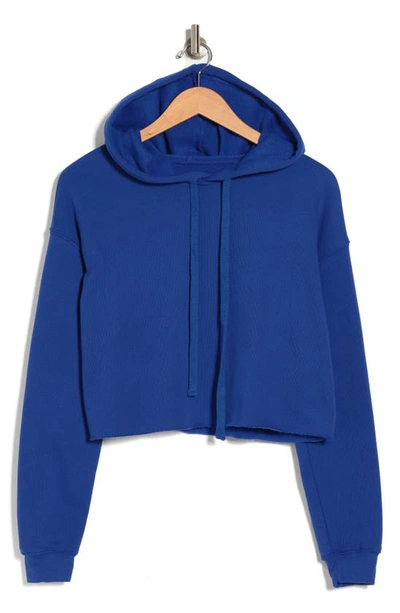 Bella+canvas Solid Crop Hoodie In Sapphire