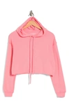 Bella+canvas Solid Crop Hoodie In Artificial Strawberry