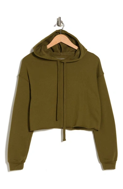 Bella+canvas Solid Crop Hoodie In Moss