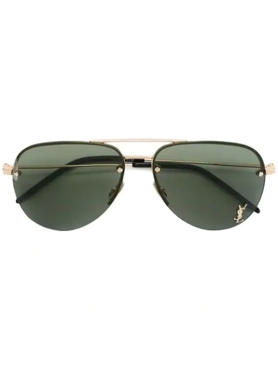 Saint Laurent Monogram M11 Sunglasses In Metallic