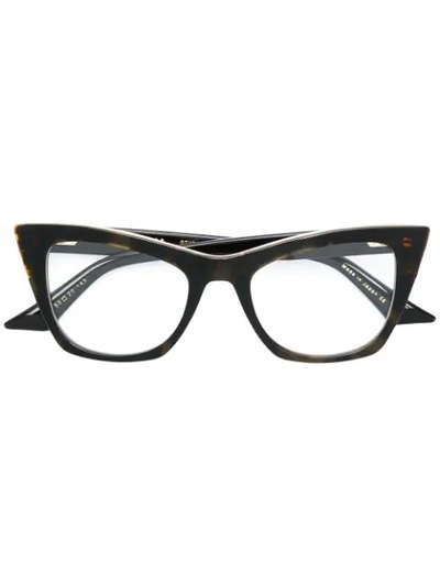 Dita Eyewear Showgoer Square Cat Eye Glasses In Brown