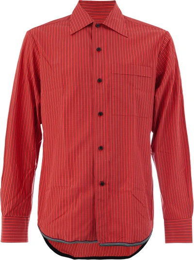 Lanvin Classic Striped Button Shirt In Red