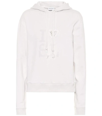 Saint Laurent Cotton Hoodie In White