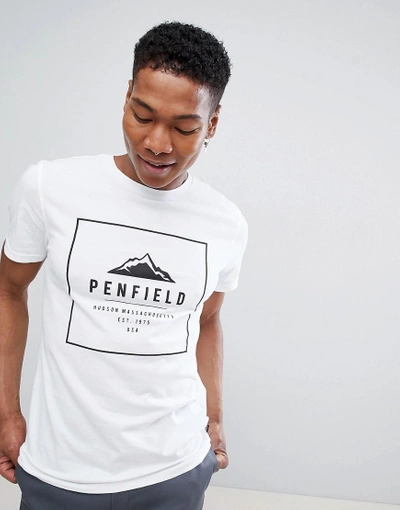 Penfield Alcala Box Logo T-shirt In White - White