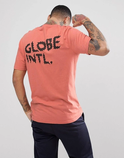 Globe Zap T-shirt With Back Print In Dusty Coral - Orange