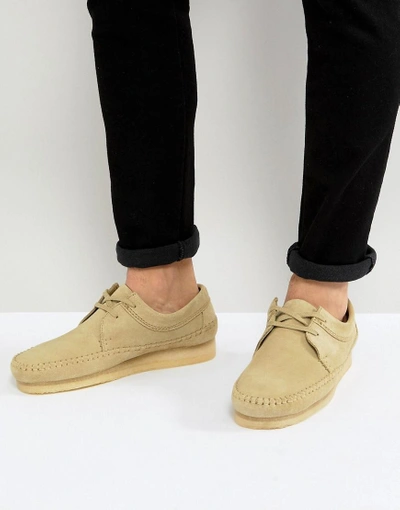 Clarks Originals Weaver Suede Shoes In Beige - Beige | ModeSens