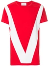 Ports V Colour-block T-shirt In Red