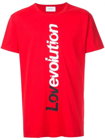Ports V Slogan Short-sleeve T-shirt In Red