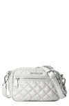 Mz Wallace Mini Crosby Crossbody Bag In Oyster Metallic/silver