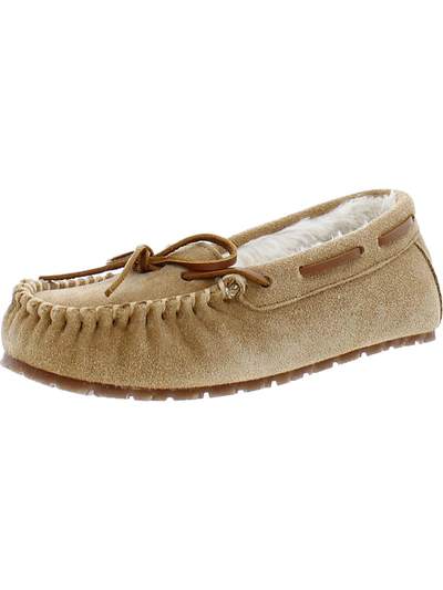 Sperry Junior Trapper Womens Slip On Faux Fur Moccasins In Brown