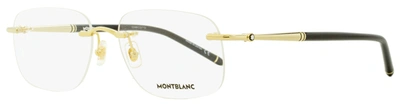 Mont Blanc Montblanc Men's Rimless Eyeglasses Mb0071o 003 Gold/black 58mm In White