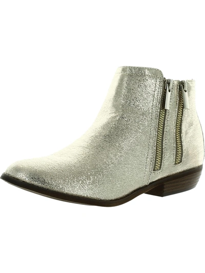 Nina Tabara Womens Metallic Double Zipper Ankle Boots In Multi