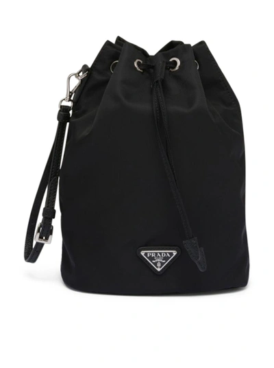 Prada Re-nylon Drawstring Pouch In Black