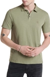 John Varvatos Victor Solid Slub Cotton Polo In Lichen Green