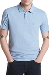 John Varvatos Victor Solid Slub Cotton Polo In Dusted Blue
