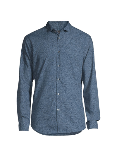 John Varvatos Orchard Slim Fit Long Sleeve Button Front Shirt In Dutch Blue