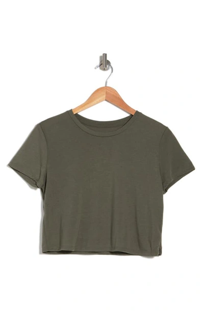 Bella+canvas Crop Tee In Military Green