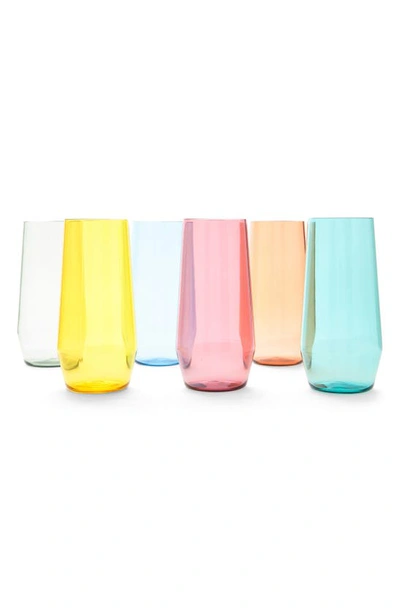 Fortessa Sole Shatter Resistant 6-piece Iced Tea Glasses Set In 6 Assorted Colors