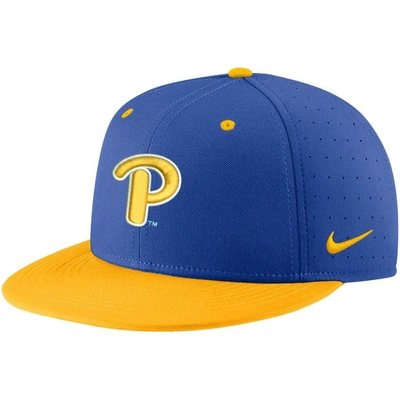Nike Royal Pitt Panthers Aero True Baseball Performance Fitted Hat